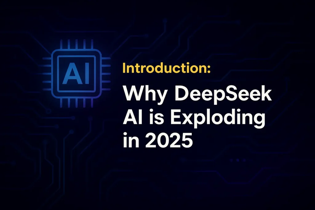 Infographic showing the introduction of DeepSeek AI and its explosive growth in 2025.