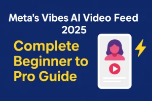 Meta’s Vibes AI Video Feed 2025 blog cover illustration with futuristic digital design.