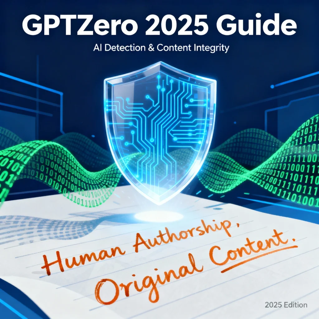 GPTZero 2025 digital shield protecting human-written text from AI detection threats