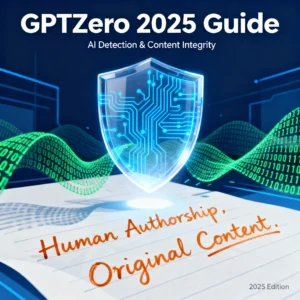 GPTZero 2025 digital shield protecting human-written text from AI detection threats