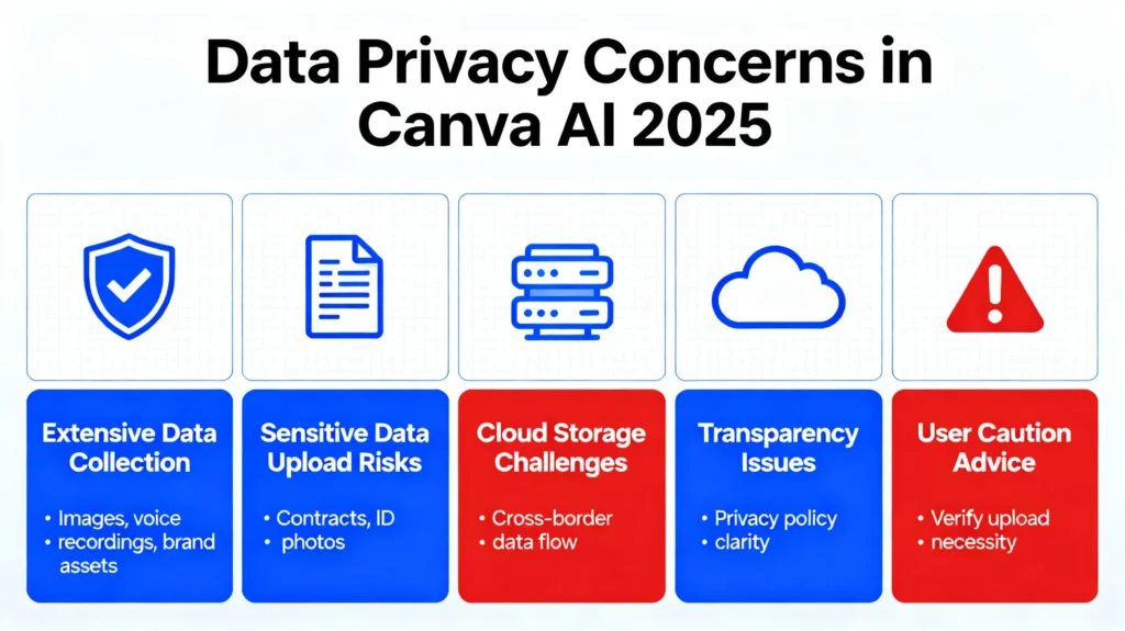 Canva AI security system protecting user data with digital shield and encrypted visuals.