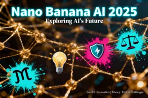 Nano Banana AI latest version futuristic interface illustrating human-AI creative fusion 2025.