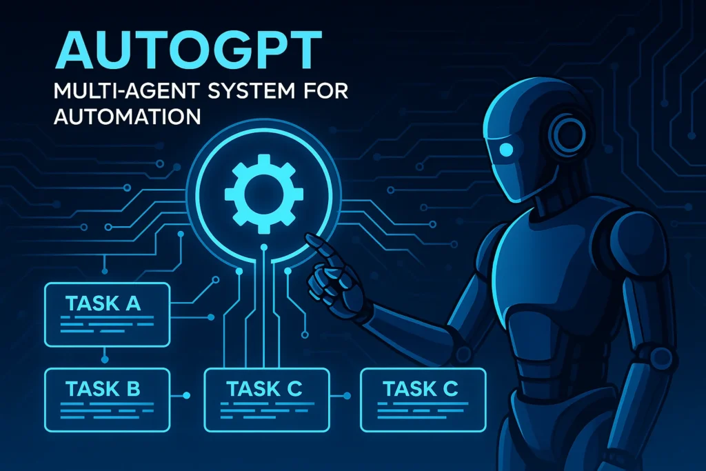 AutoGPT multi-agent system performing automated tasks.