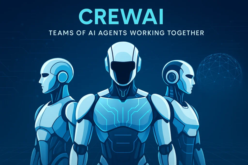 CrewAI agents working together as a coordinated multi-agent team.