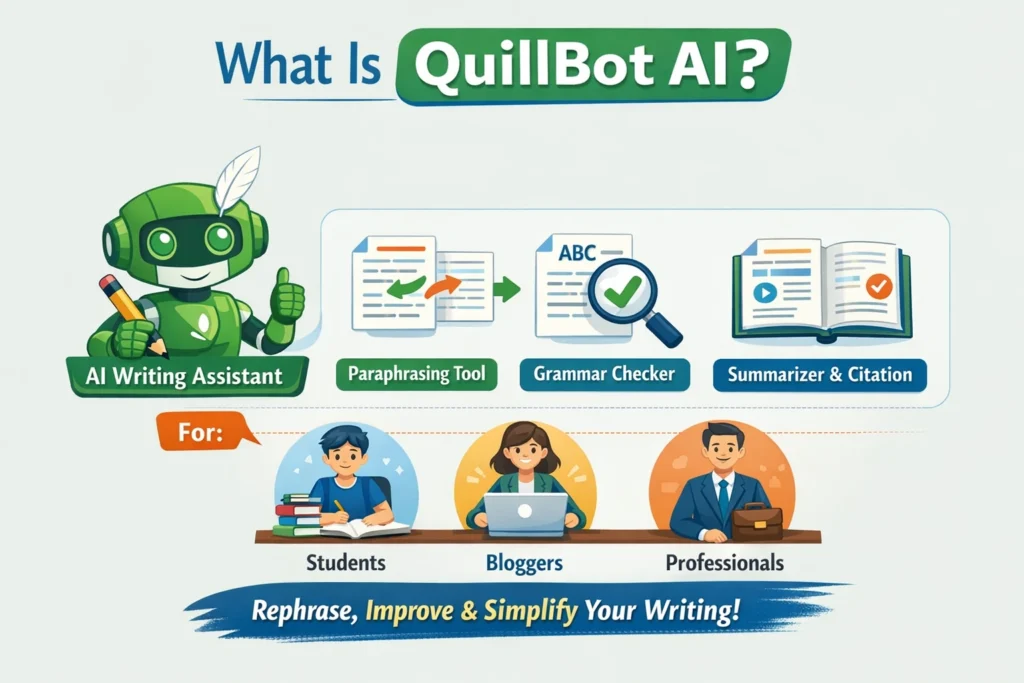 What is QuillBot AI and how it works as an AI writing assistant.